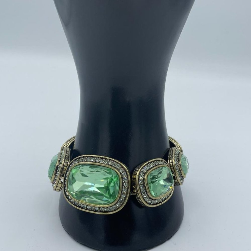 Heidi Daus Green Stone Necklace, Earring and Bracelet Matching Set - Picture 10 of 10